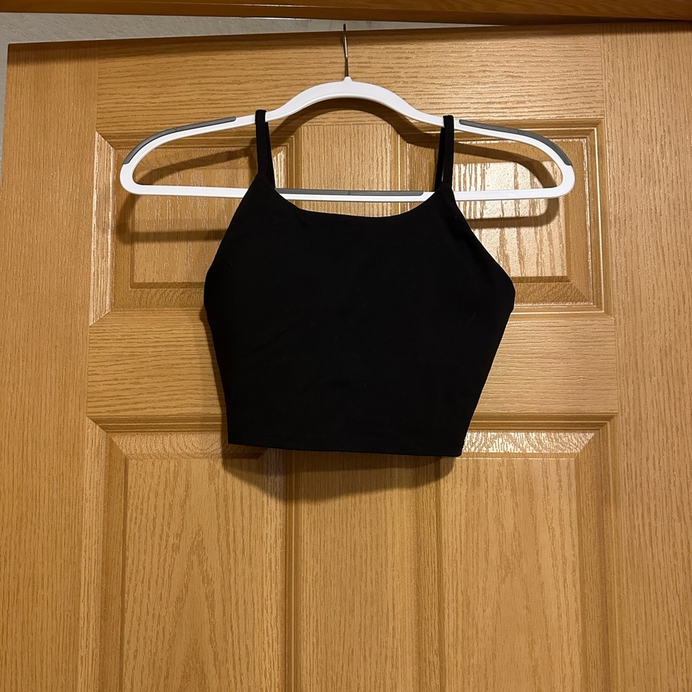 Amazon black cropped workout top